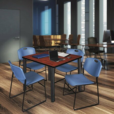REGENCY Square Tables > Breakroom Tables > Kee Square Table & Chair Sets, Wood|Metal|Polypropylene Top TB4848CHBPBK44BE